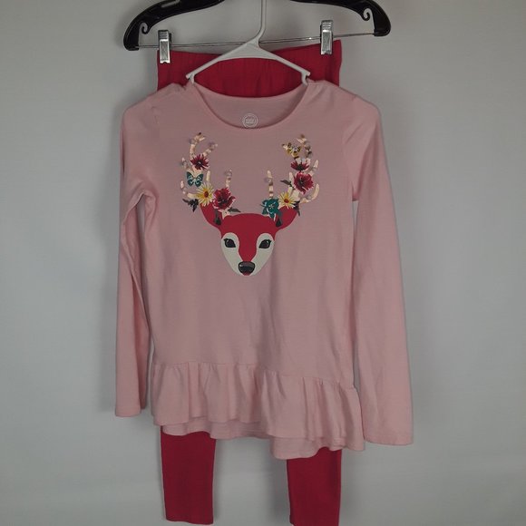 Wonder Nation & No Boundaries Other - 2 PC - Wonder Nation Deer top & pink leggings